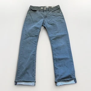 Volcom 31x28 Kinkade Cuffed Modern Straight Distressed Gray Stretch Jeans Denim - Picture 1 of 9