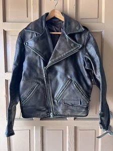 Chaqueta de moto de cuero suave vintage de principios de los años 60 marrón sin marca grande - Imagen 1 de 21