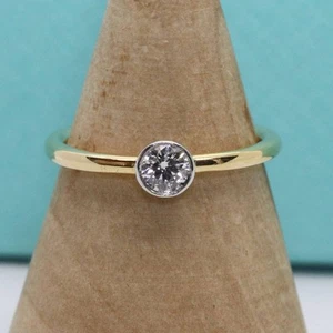 Tiffany Bisette Diamond Ring 750 Pt950/24-1082 - Picture 1 of 8