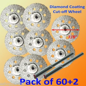 60+2 Rotary Tool Accessory Fits Dremel Craftsman Diamond Cut Off Wheel Disc 545 - Picture 1 of 1