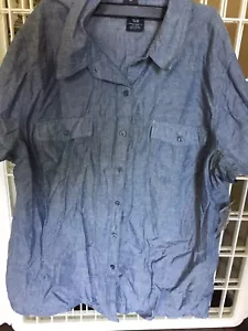 Camicia da campeggio Faded Glory Quality Goods ragazzo Oxford manica corta con bottoni taglia XL - Foto 1 di 2