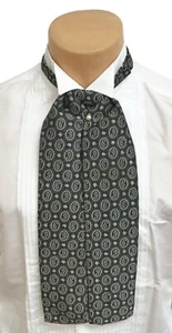 Boy's Antique Gold & Black Paisley Ascot Cravat with Pin Victorian Morning Dress - Picture 1 of 3