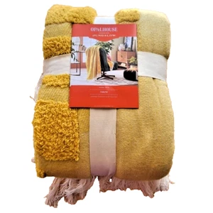 OPALHOUSE JUNGALOW TASSEL THROW BLANKET 50X60” YELLOW, NEW - Picture 1 of 1