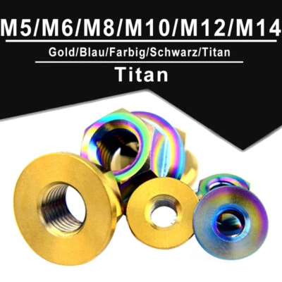 M5/M6/M8/M10/M12/M14/M16 TC4-Titan-Flanschmuttern Für Reitrad-Motorradmuttern - Bild 1 von 4