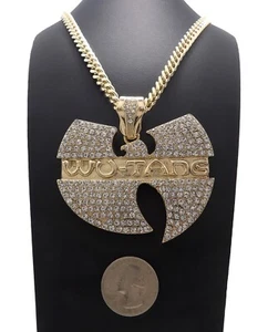 NEU ICE BLING WU TANG ANHÄNGER & 30" 6mm KUBANISCHE KETTE* - Bild 1 von 3