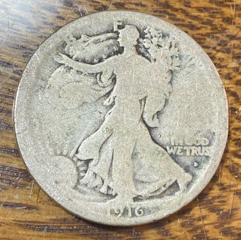 1916-D Walking Liberty Half Dollar Original Full Digit G/AG Best Price Ebay CHRC Cover