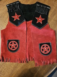 NWT Vintage Genuine Leather Boys/Girls Cowboy Vest - Picture 1 of 4