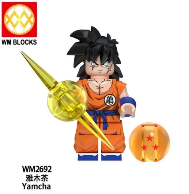 2 inch Custom Dragon Ball Z Yamcha Minifigure with Base,  New/Mint  - Image 1 of 1