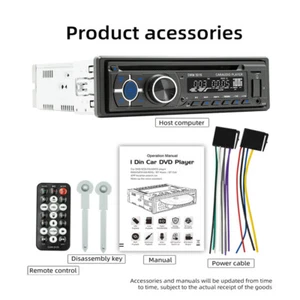 Car 1 Din SUV Stereo CD/DVD Player Bluetooth FM/RDS/AM Radio APP MP3 USB - Picture 1 of 12