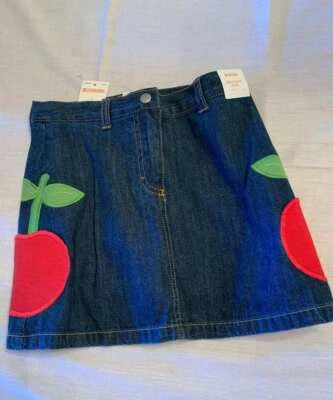 Gymboree Cherry Baby Denim Cherry Appliqued Skort Size 7 NWT - Image 1 of 3