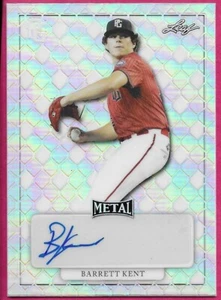 2022 Leaf Metal Perfect Game Baseball Barrett Kent Silber Autogramm #MA-BK1 - Bild 1 von 2