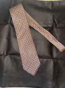 Vintage Christian Dior Monsieur Paisley Geo Tie Italian Silk Made in US Classic - Picture 1 of 6