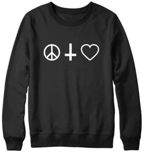 Peace & Love Symbols Mens Womens Unisex Sweatshirt - Picture 1 of 7