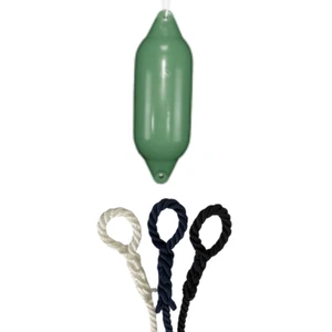1 x HURRICANE Boat Fender: Dark Green PM05 - FREE SPLICED END 10MM ROPE - Picture 1 of 2