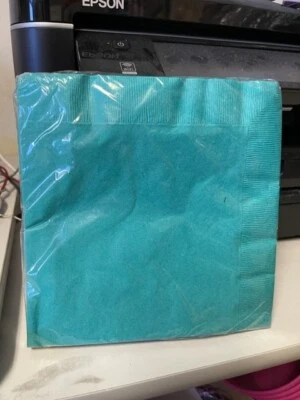 Servilletas de almuerzo de papel Teal Lagoon de 3 capas 50 quilates Suministros de decoración de vajilla Foto 1 de 2