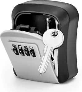 Milifox Key Lock Box Wall Mounted, 4-Digit Combination Key Box for Outside, W... - Picture 1 of 12