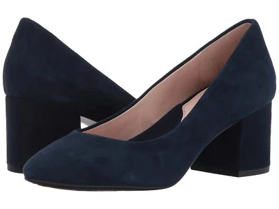 Taryn Rose Women's Rochelle Suede Navy Pump Block Heel Shoes Medium Width - Image 1 of 2