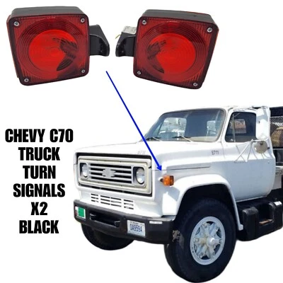 Chevy C70 Med Duty Truck turn signals X2 Black  - Image 1 of 4