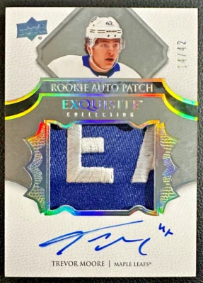TREVOR MOORE 2019-20 UD The Cup Exquisite Collection Rookie Patch Autograph #/42 - Image 1 of 2