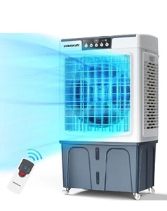 VAGKRI 2100CFM Evaporative Air Swamp Cooler 120°Oscillation 8 Gallon 3 Speed - Picture 1 of 6