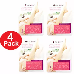 4 Pair Moisturizing Socks Foot Spa Treatment Aloe Vera Skin Moisture Dry Feet - Picture 1 of 3
