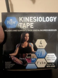 Medpride Kinesiology Tape – 4 Rolls Latex-Free Athletic Tape for Pain Relief - Picture 1 of 5