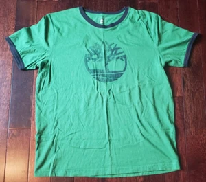 Timberland T Shirt Green XL - Distressed Logo - Picture 1 of 3