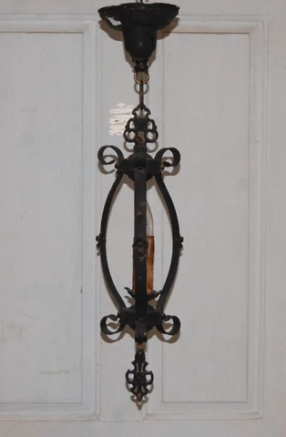 Antique Vintage  Hanging  Hall Light Fixture Gothic Cover