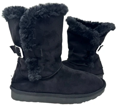 Botas de invierno para mujer Route 66 Rory Pull On forradas de piel sintética negras talla: 6 77 W Foto 1 de 4
