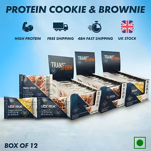 SCI-MX High Protein Chocolate Brownies Blondie Cookie Box Low Sugar 12 Pack Box - Picture 1 of 11