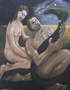 Peter Roland-Mclean - 2002 Oil, Fighting Temptation - Picture 1 of 6