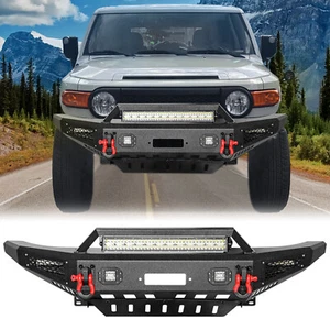 Steel Front Bumper Complete For 2007-2014 Toyota FJ Cruiser w/Winch Seat&Light - Picture 1 of 6