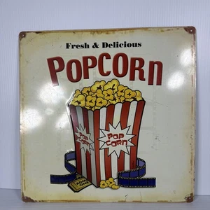 Popcorn Movie Decor Cinema Vintage Tin Metal Insegne Ferro Poster - Foto 1 di 6