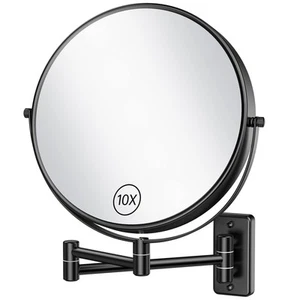 9 Inch Wall Mounted Makeup Mirror - 1X/10X Double-Sided Magnifying Mirror - - Picture 1 of 6