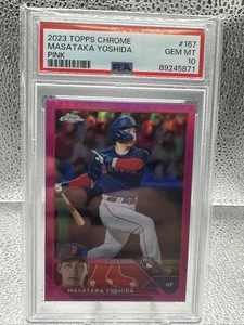 2023 Topps Chrome 167 Masataka Yoshida Pink Refractor RC PSA Gem Mint 10 Red Sox - Picture 1 of 6