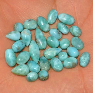 29 Pcs 69 Cts Natural Blue Larimar Cabochon Loose Gemstone Lot 14x5 4x4mm #15626 - Picture 1 of 6