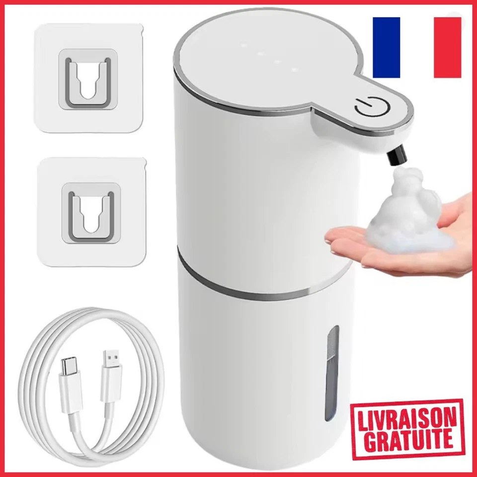 Distributeur Savon Automatique USB Sans Contact Mousse/Gel Salle de Bain FR - Photo 1/4
