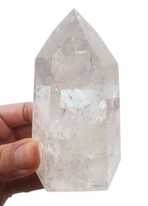 Clear Quartz Crystal Polished Tower Rutile and Rainbows Brazil 238.7 grams. - Picture 1 of 4