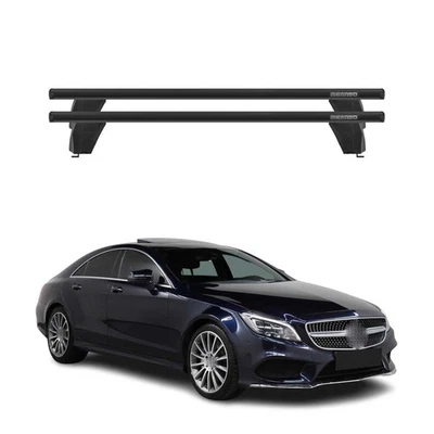 For 2012-2018 Mercedes CLS Class C218 Fix Point Roof Racks Cross Bars Alu Black - Изображение 1 из 4