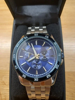 Sekonda Men's Day Date Model 1391 Watch Chronograph Blue Dial Stainless Steel - Image 1 of 4