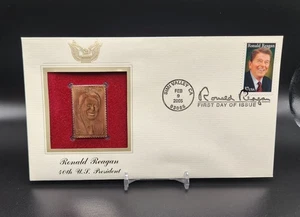 Ronald Reagan - Presidents - 2005 22kt Golden Replica Stamps - Gold Replicas - Picture 1 of 3