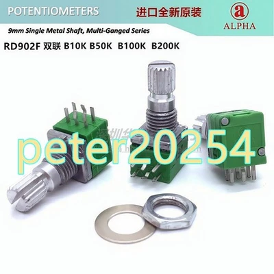 1PS ALPHA 09 Precision 6-pin dual potentiometer RD902F-B 10/50/100/200K #TT - Image 1 of 4