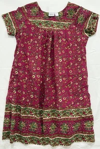 Vestido de Algodón Vermont Country Store India Lg Muumuu Rosa Floral Boho Playa Salón - Imagen 1 de 10