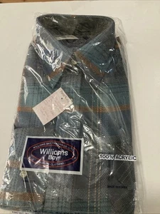 WILLIAMS BAY TRADING CO Vtg 80s 90s Plaid L/S Flannel Shirt Men's MEDIUM * NEW * - Picture 1 of 11