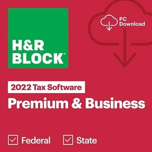 Nowe 2022 H&R Block Tax Software Premium & Business Edition dla komputera z systemem Windows - Zdjęcie 1 z 1