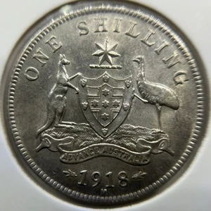 1918 Shilling Coin - Extremely Fine - Silver George V Predecimal - Picture 1 of 2