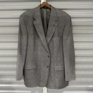 Brooks Brothers “346” Blazer Men’s 46L Long Grey Plaid 100% Wool Classic Fit - Picture 1 of 9