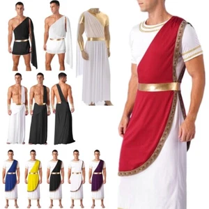 Mens Ancient Roman Greek God Cosplay Robes Halloween Mr Toga Caesar Costume - Picture 1 of 129