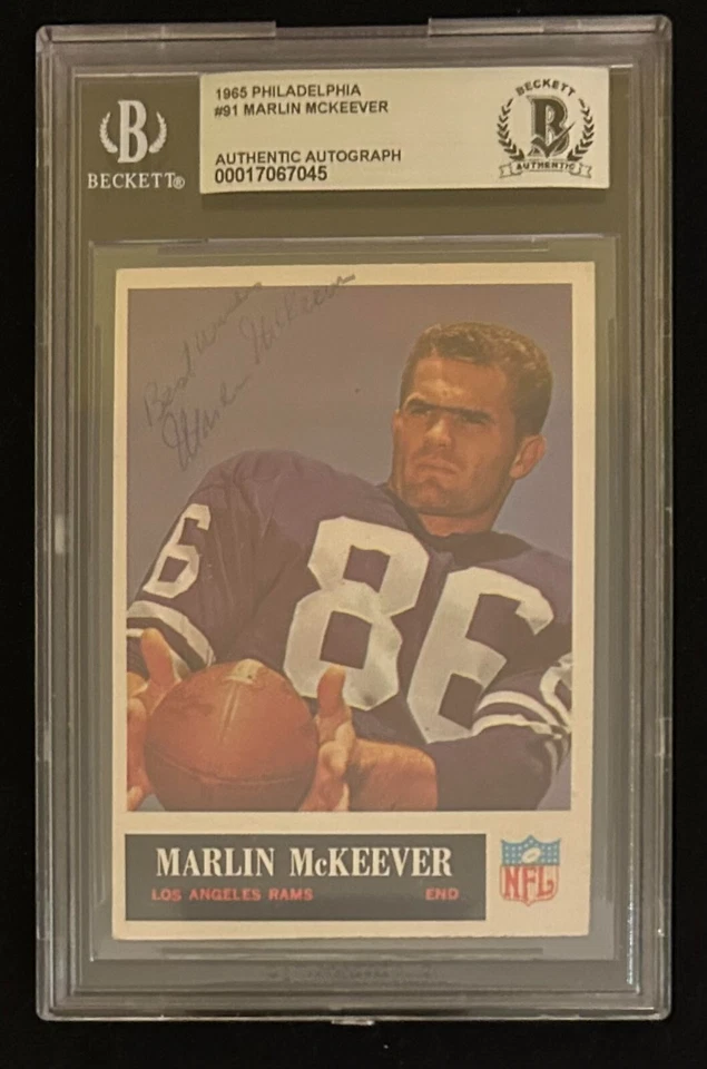 Marlin McKeever 1965 Philadelphia #91 Signed Auto Autograph Rams  Beckett RARE - Image 1 of 3