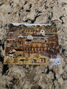 Charles Wysocki AMISH AUTUMN  Print Tin Metal Sign 1979 Wall Decor 8x6 1/2” VTG - Picture 1 of 2